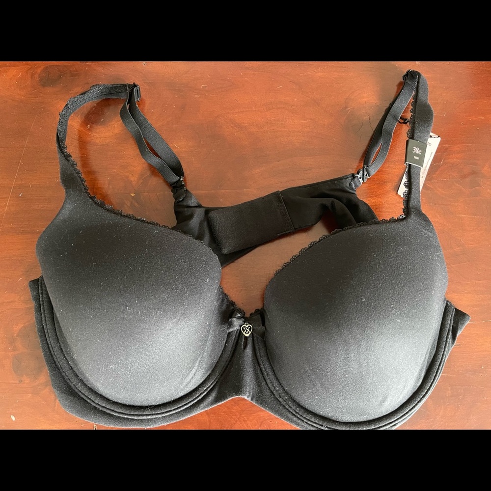 Body by Victoria, lightly lined, underwire Black, Demi cup bra. 38C. NEW!